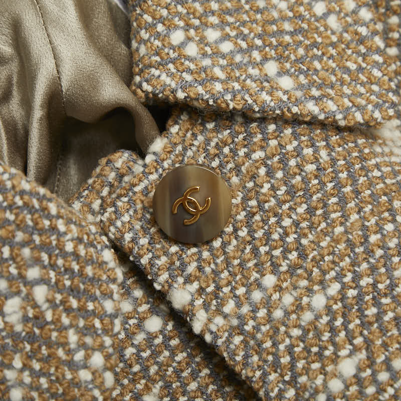 Chanel Coco Mark Button Wool Nylon Coat