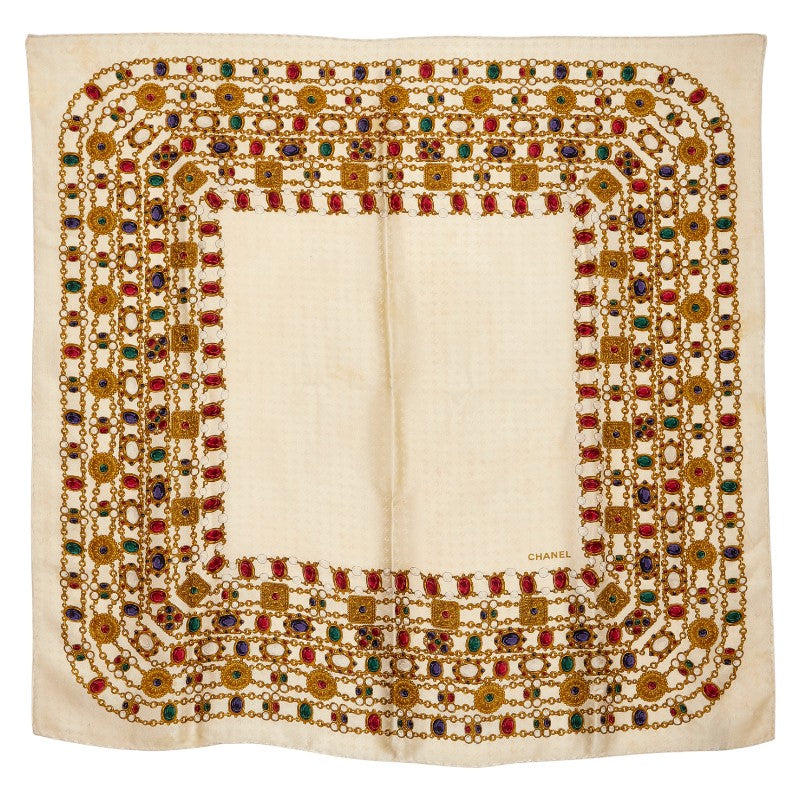 Chanel Jewelry Pattern Silk Scarf