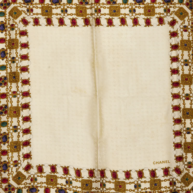 Chanel Jewelry Pattern Silk Scarf