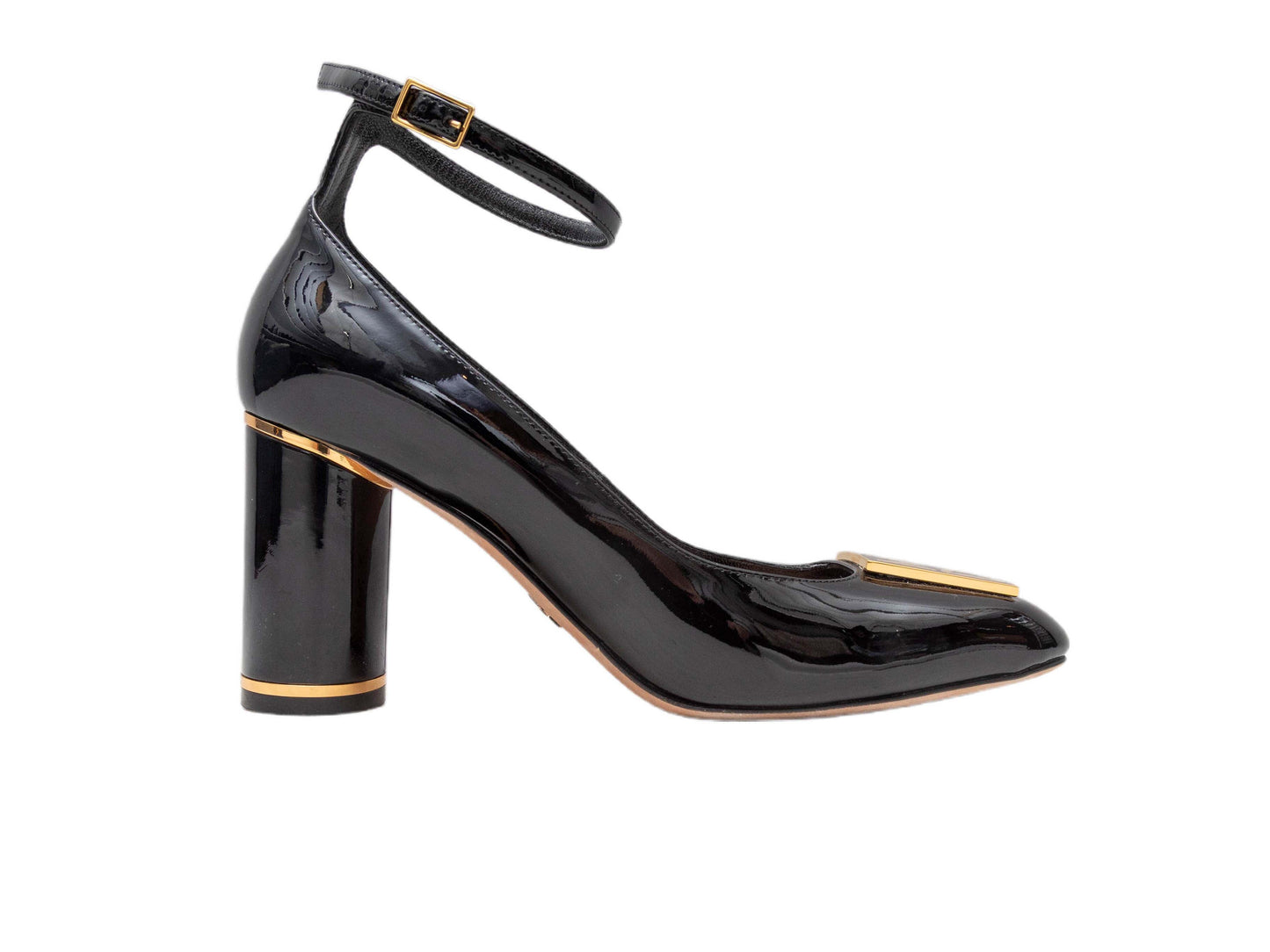 Black Christian Dior Miss Dior Square-Toe Patent Pumps Size 37