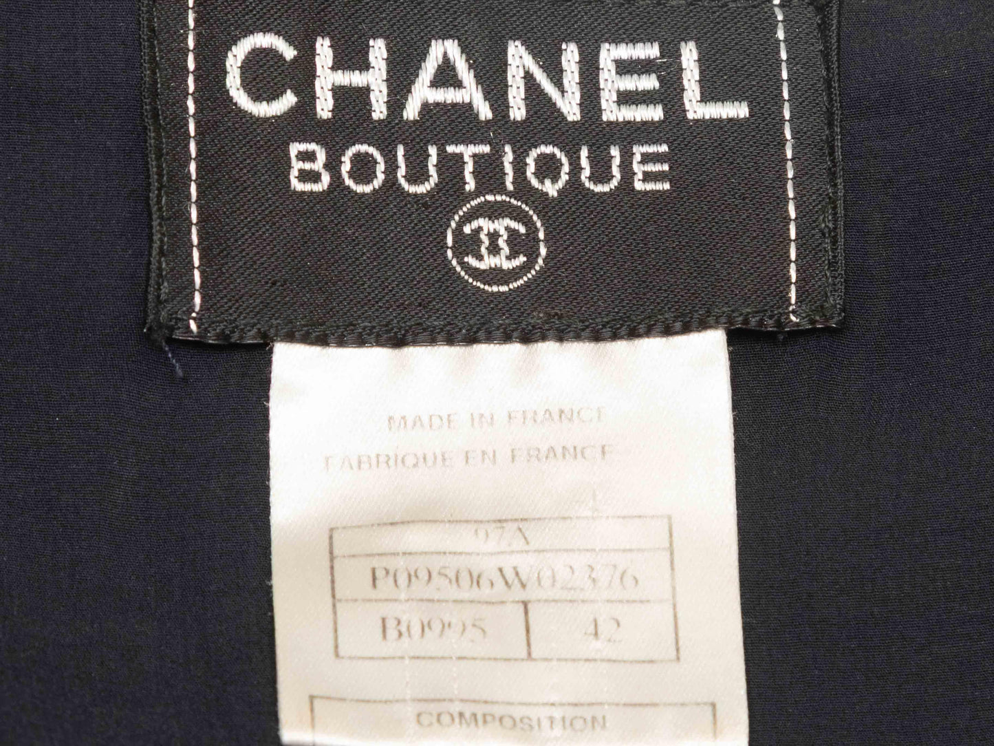 Black & White Chanel Boutique Long Sleeve Dress Size FR 42