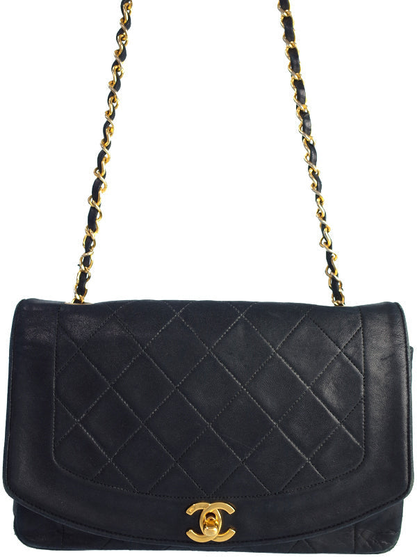 Chanel Diana Chain Shoulder Bag Black