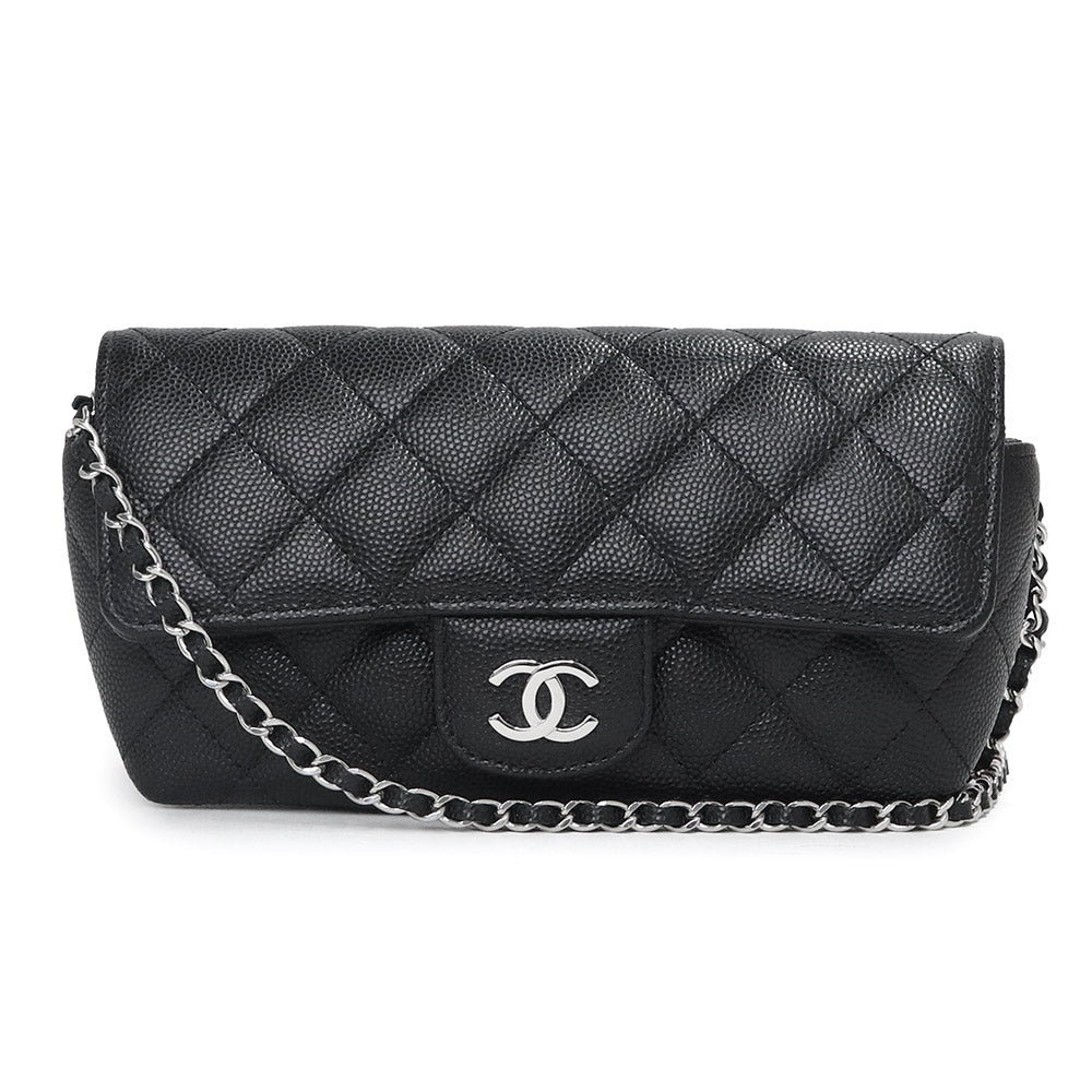 Chanel Timeless Classic Line Matelasse Chain Crossbody Caviar Skin Black