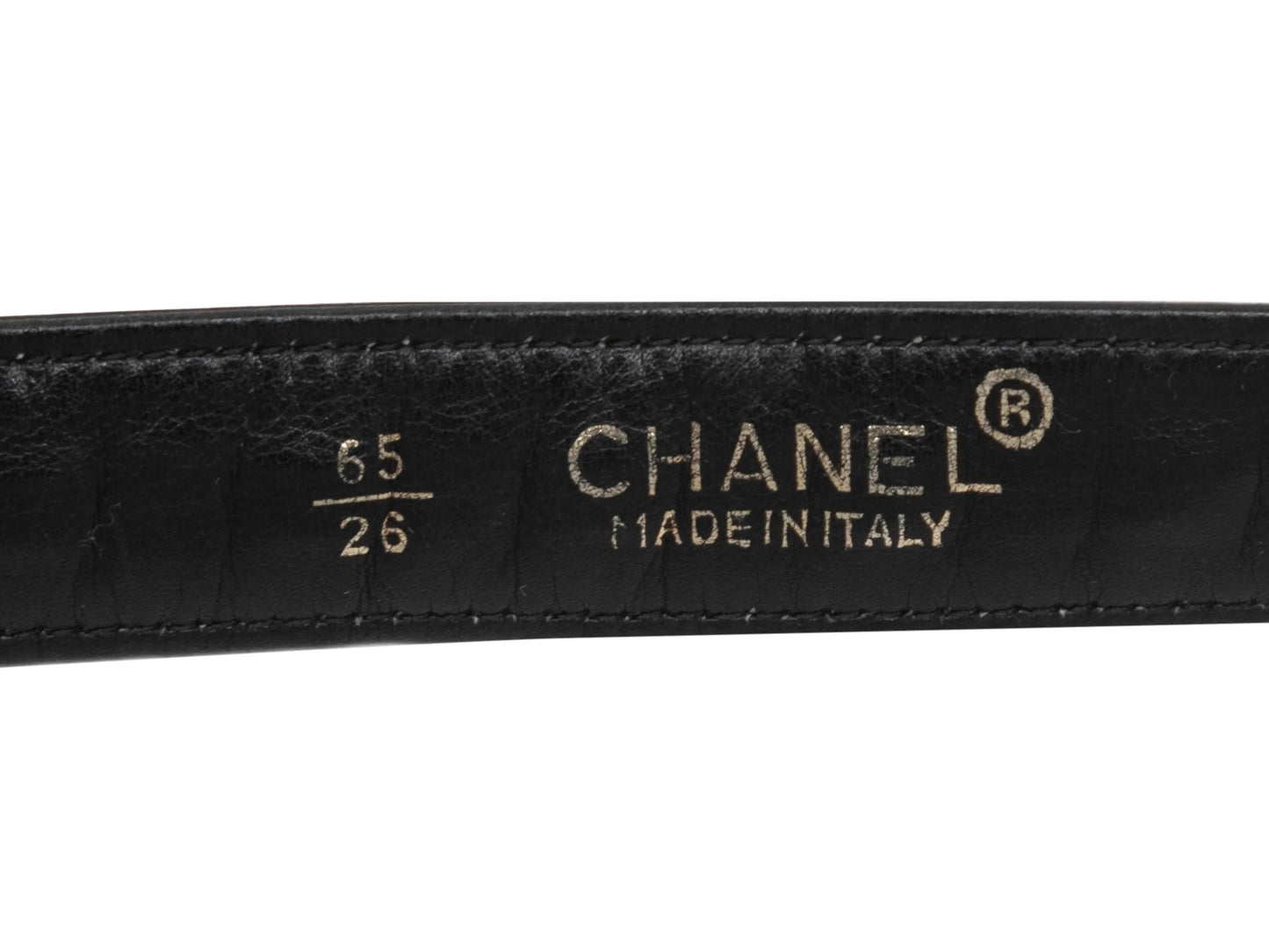 Black Chanel Leather & Chain-Link Belt Size US XXS