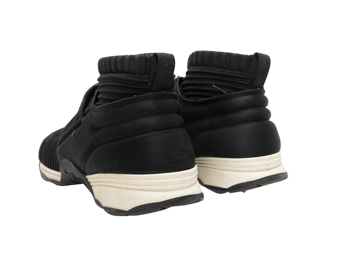 Black & White Chanel High-Top Slip-On Sneakers Size 38.5