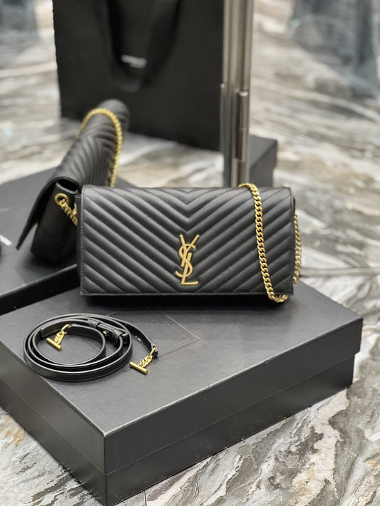 YSSL Kata 99 Chain Bag Black With Gold Hardware For Women 10in/26cm YSL