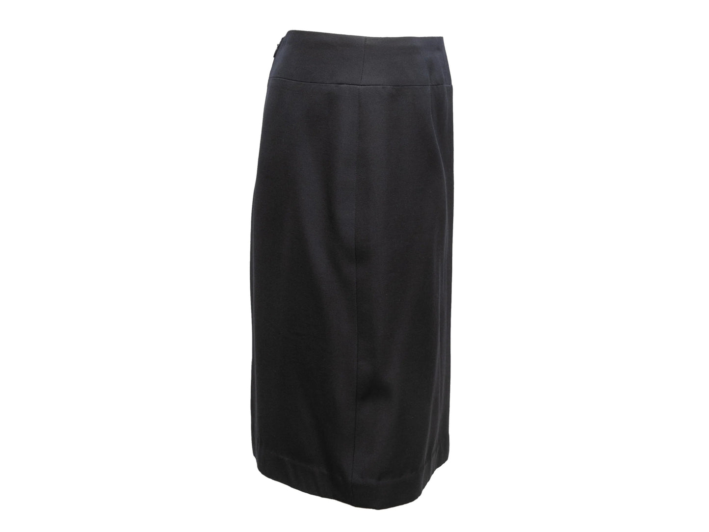 Navy Chanel Boutique Pencil Skirt Size US L