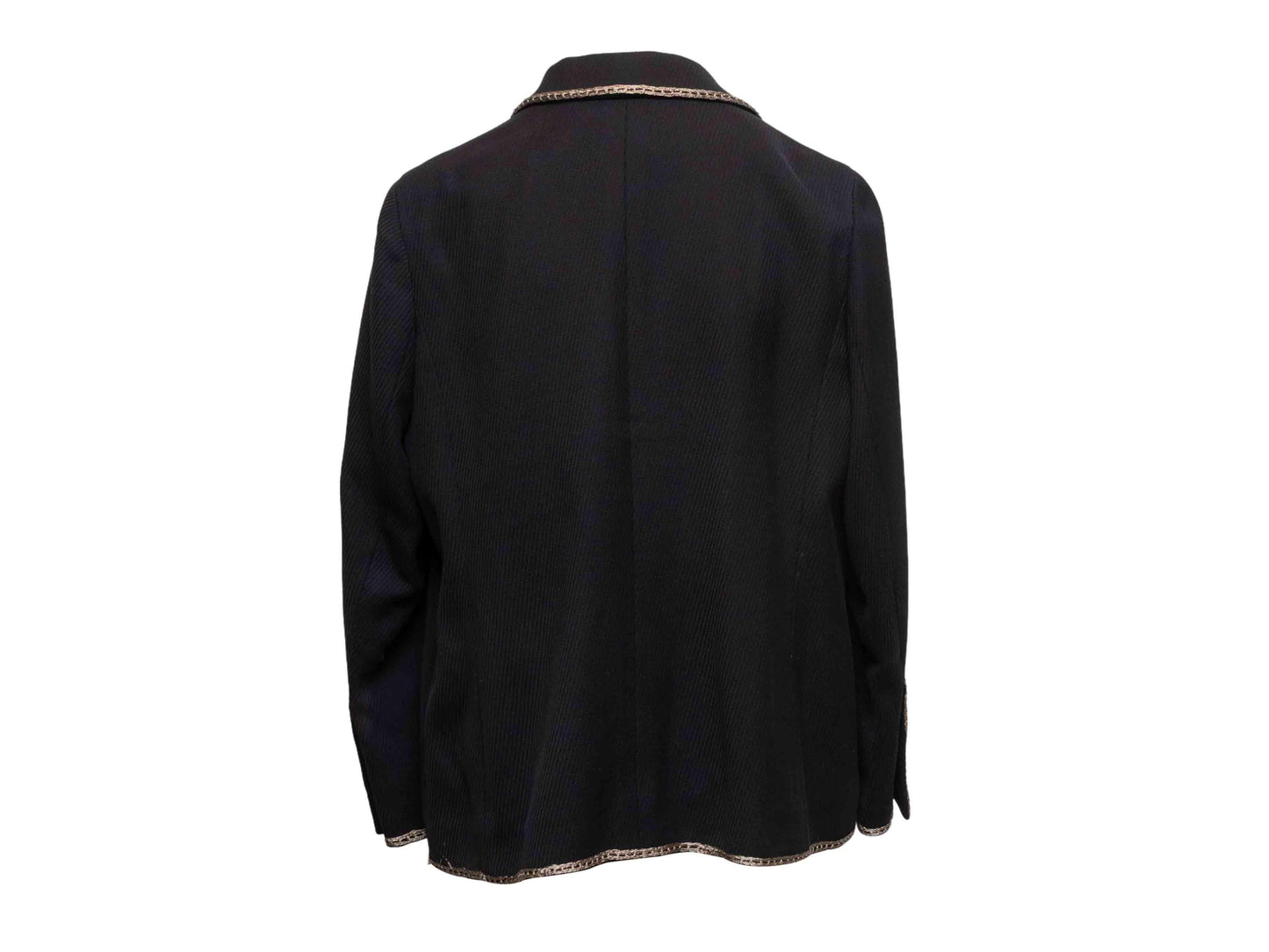 Black Chanel Spring/Summer 2006 Cotton Military Jacket Size FR 44