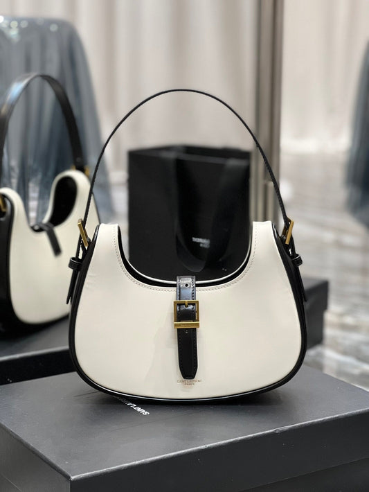 Top Quality Le Fermoir Hobo Bag White With Gold Hardware For Women 9.4in/24cm YSL