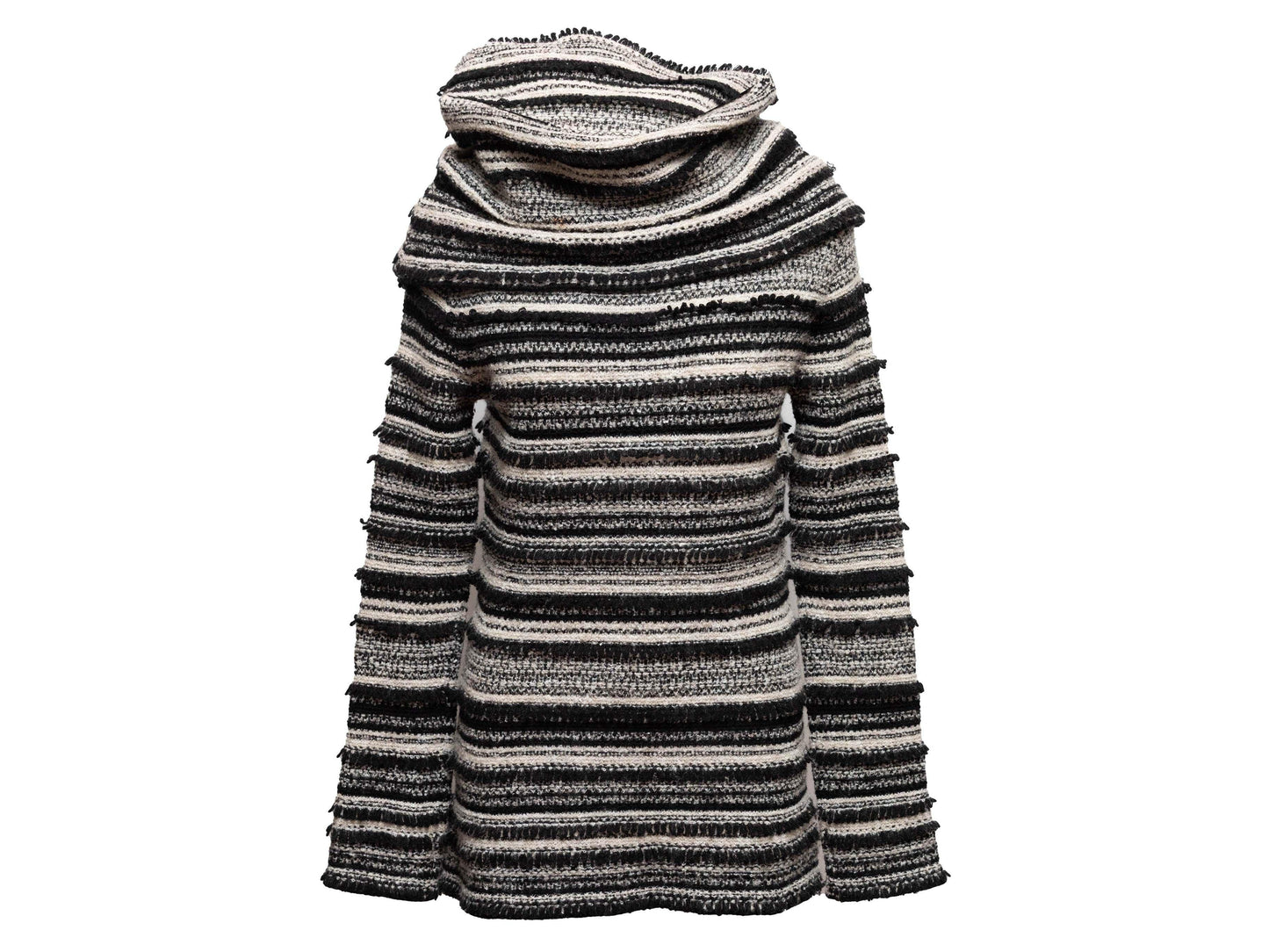 Black & White Christian Dior Striped Wool & Cashmere-Blend Sweater Size IT 42