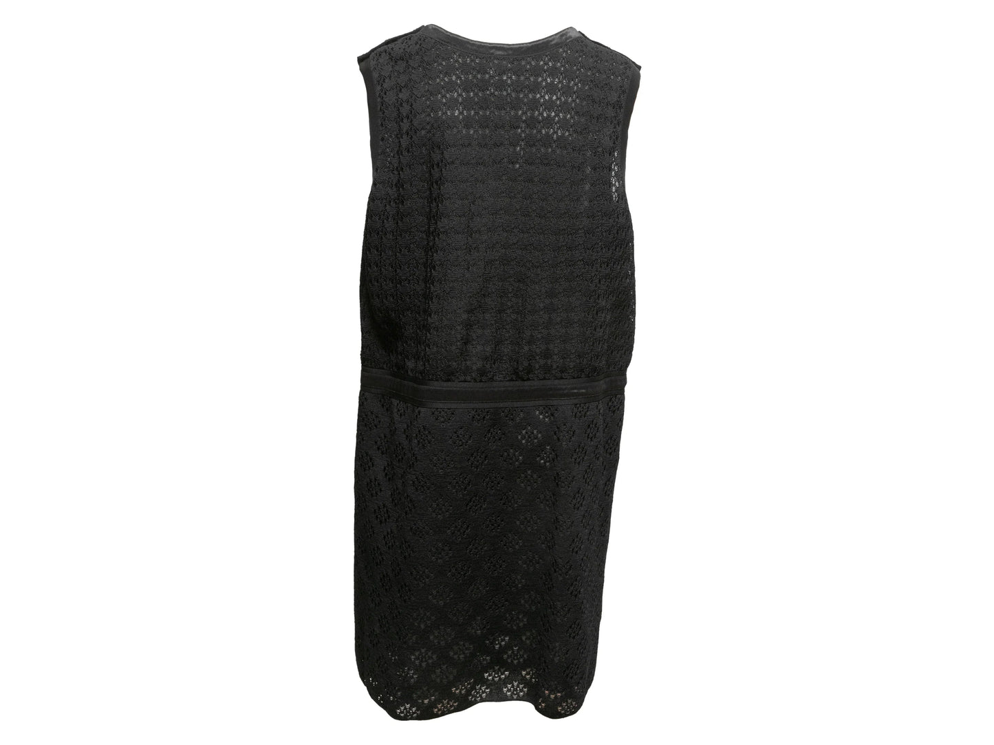 Black Chanel 2013 Silk Semi-Sheer Sleeveless Dress Size FR 50