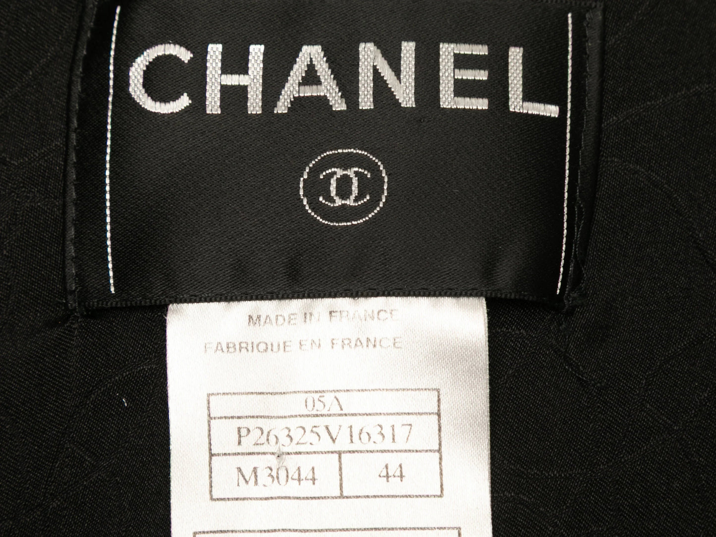 Black & White Chanel Fall/Winter 2005 Tweed Blazer Size FR 44