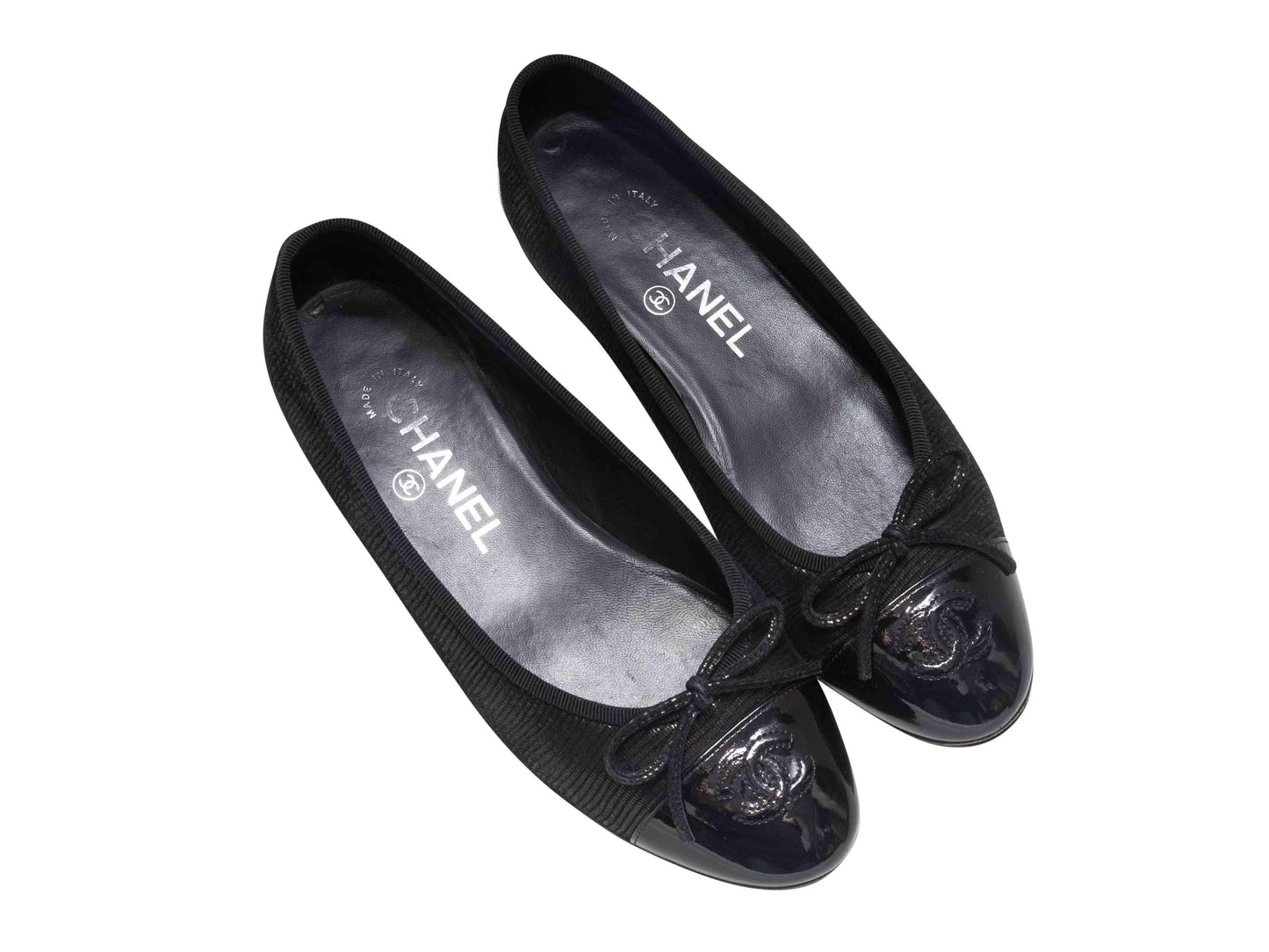 Black Chanel Cap-Toe Ballet Flats Size 36