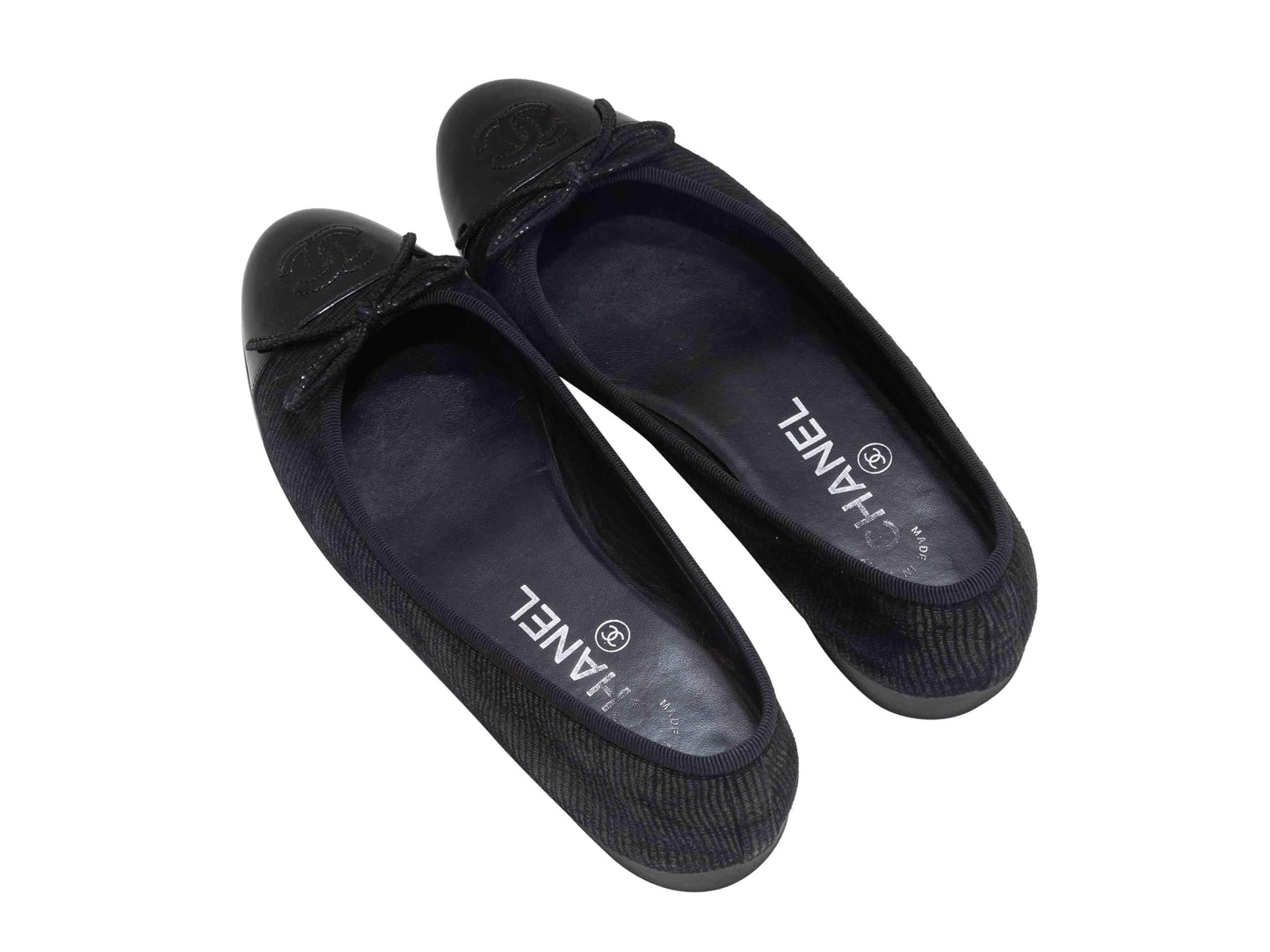 Black Chanel Cap-Toe Ballet Flats Size 36