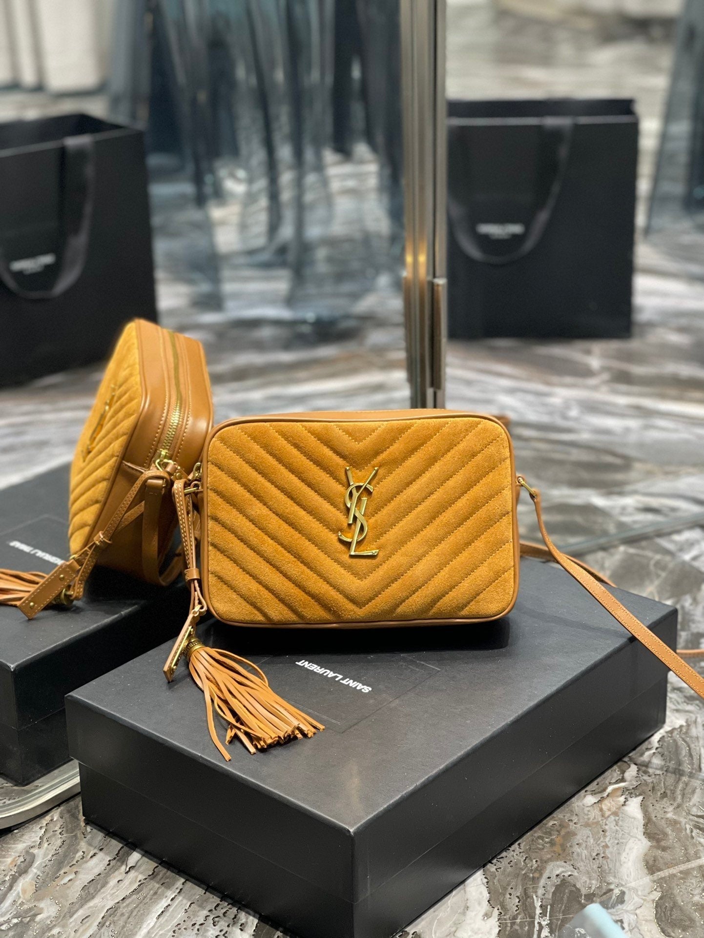 Top Quality Lou Camera Bag Brown With Gold Toned Hardware For Women 9in/23cm YSL 6125441S7R77761