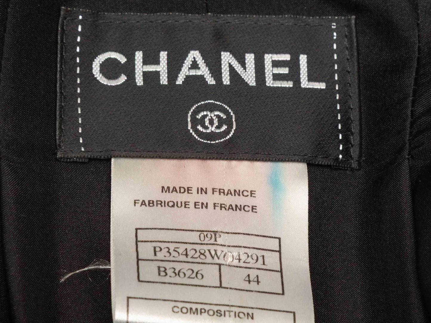Black & White Chanel Cotton & Silk Long Sleeve Dress Size FR 44