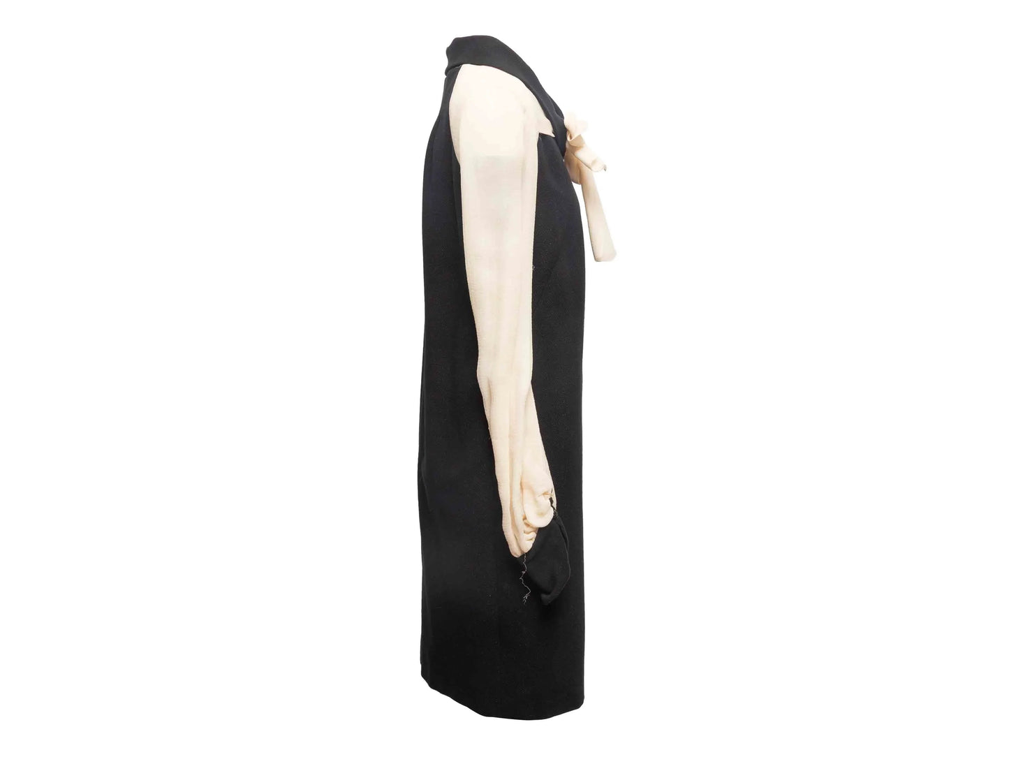 Black & White Chanel Cotton & Silk Long Sleeve Dress Size FR 44