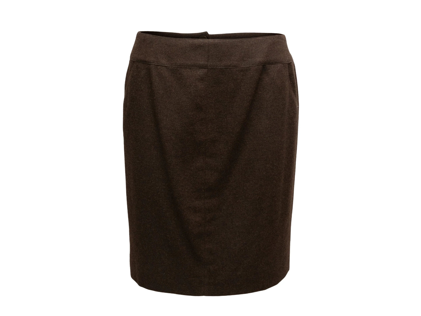 Brown Chanel Fall/Winter 1999 Cashmere Skirt Size FR 48