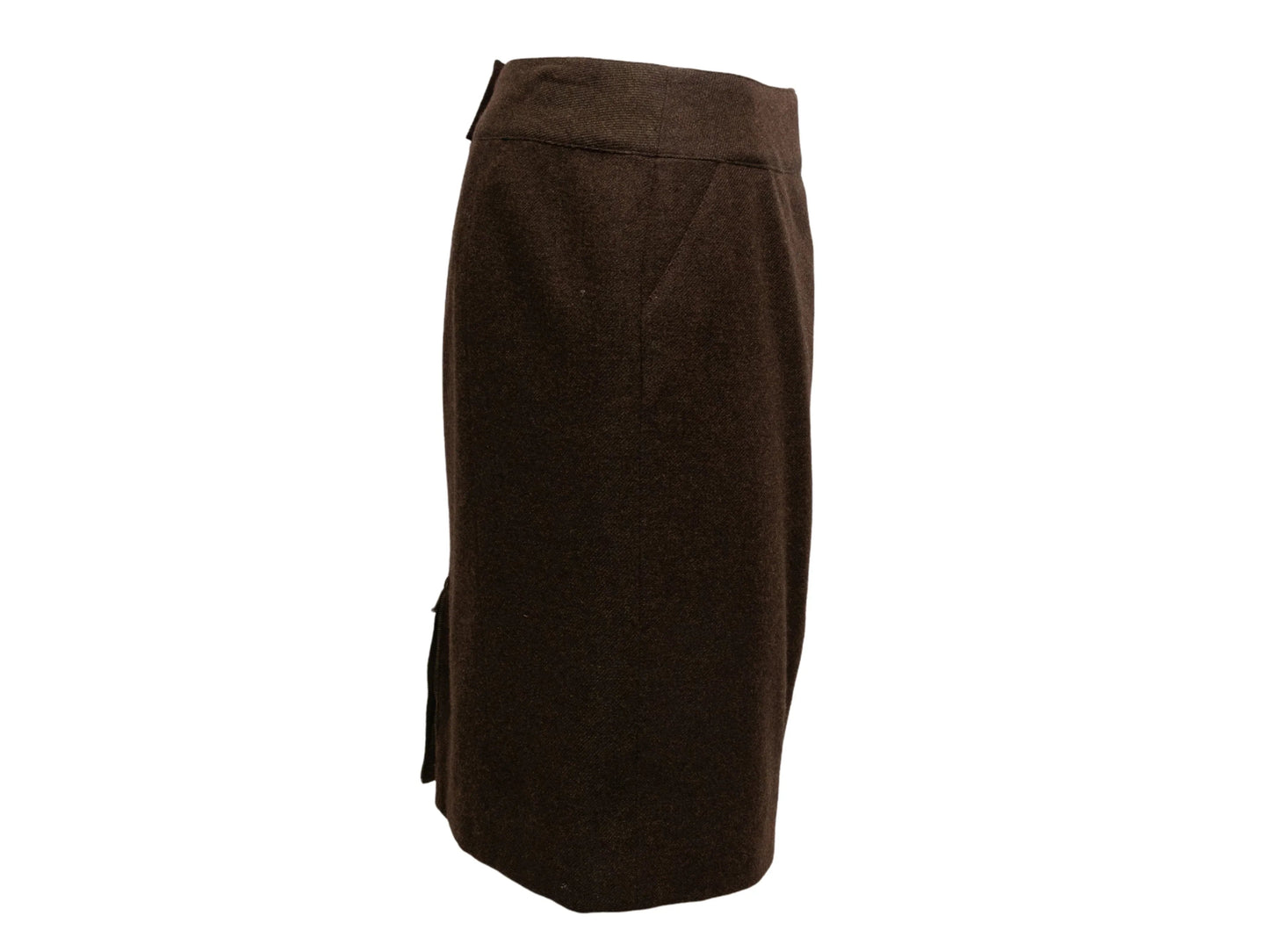 Brown Chanel Fall/Winter 1999 Cashmere Skirt Size FR 48