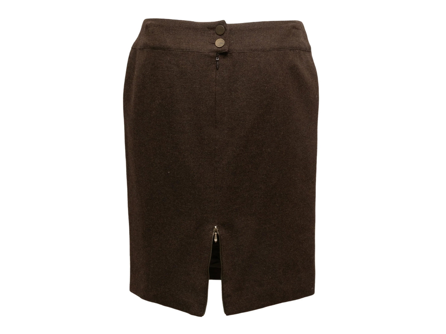 Brown Chanel Fall/Winter 1999 Cashmere Skirt Size FR 48