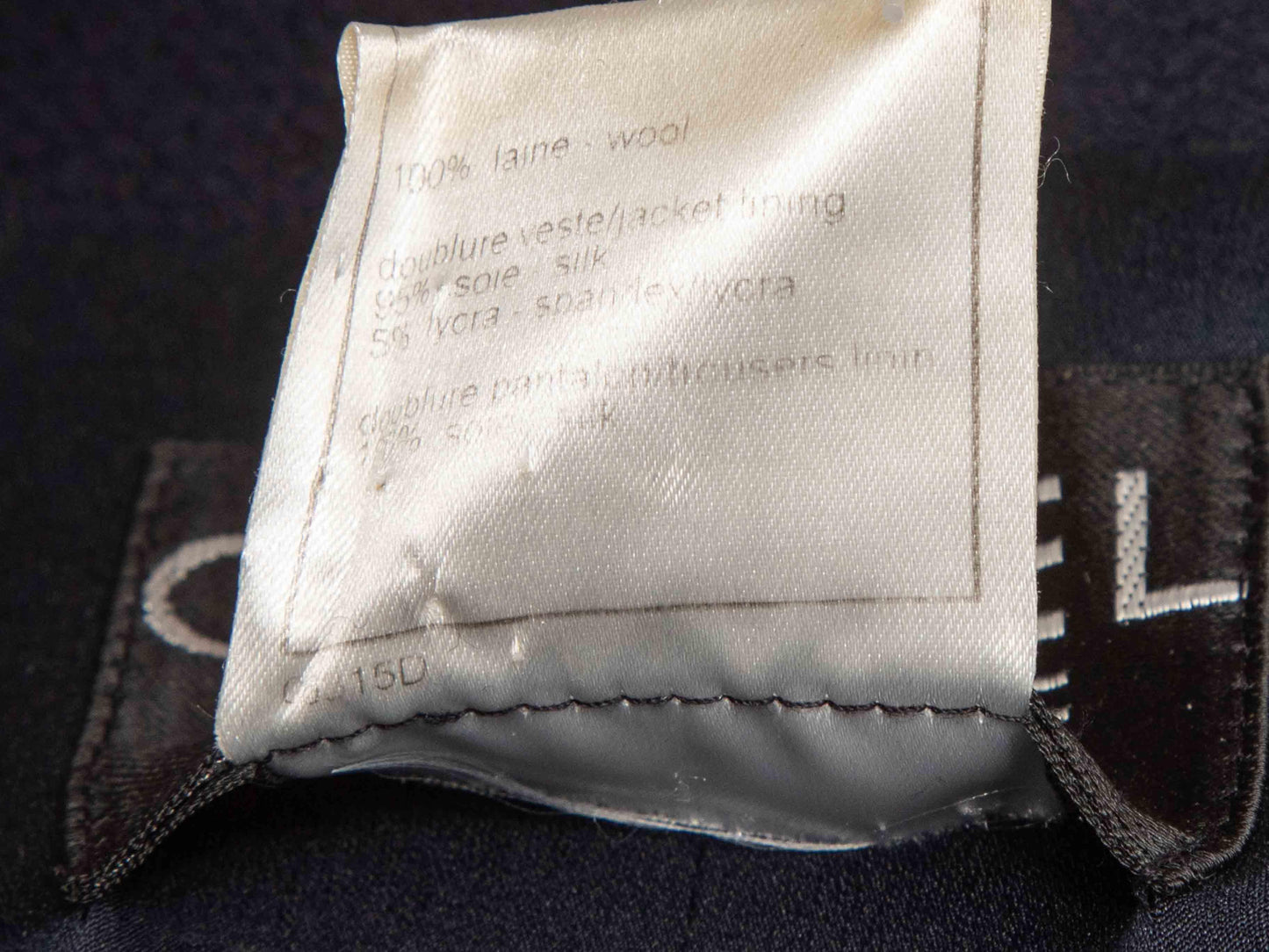 Navy Chanel Boutique Fall/Winter 1997 Wool Jacket Size FR 42