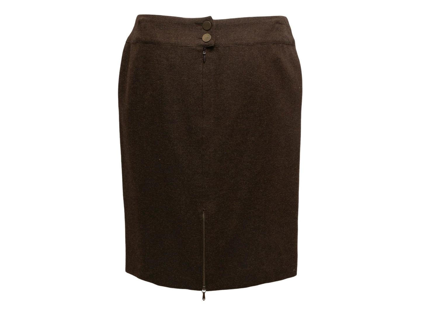 Brown Chanel Fall/Winter 1999 Cashmere Skirt Size FR 48