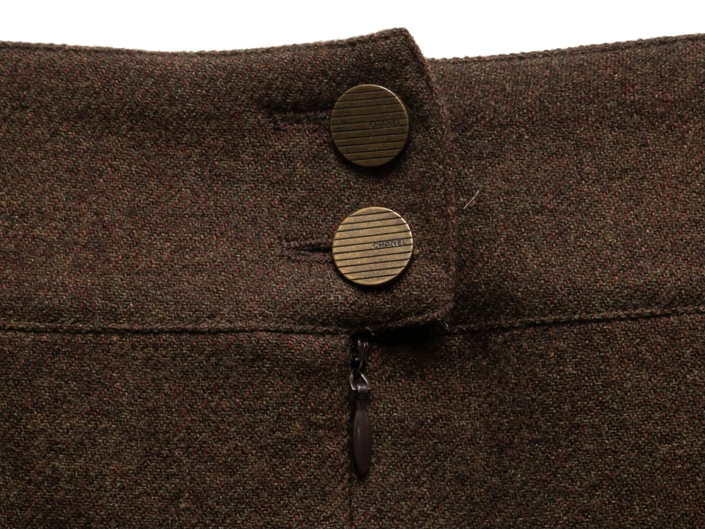 Brown Chanel Fall/Winter 1999 Cashmere Skirt Size FR 48