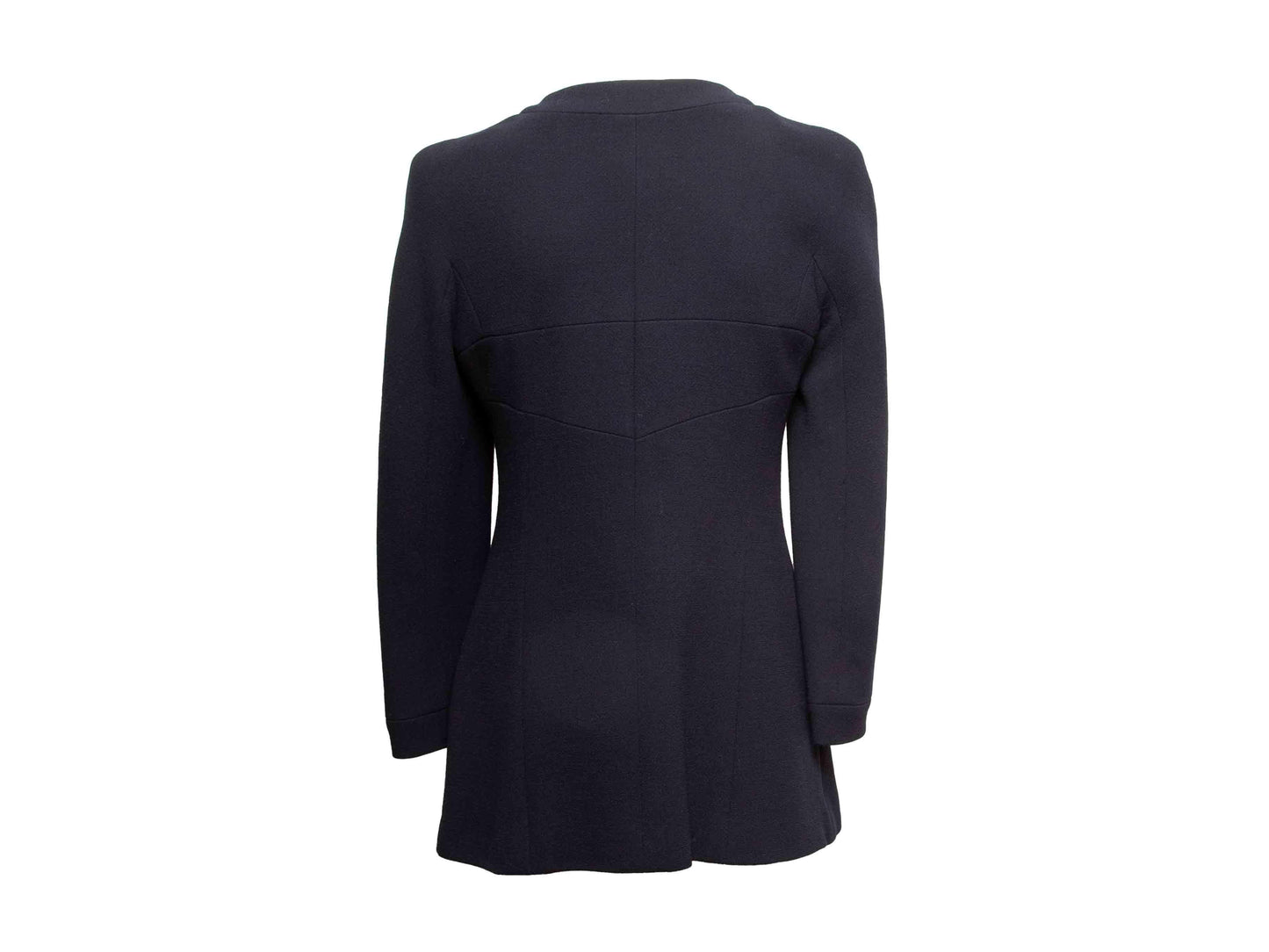 Navy Chanel Boutique Fall/Winter 1997 Wool Jacket Size FR 42