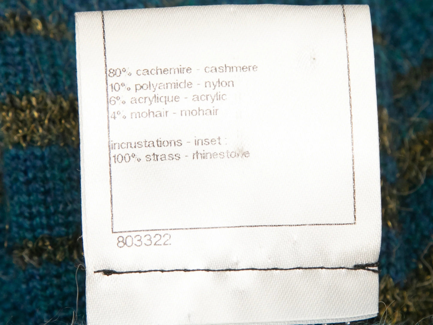 Teal & Gold Chanel Cashmere Knit Sweater Dress Size FR 46