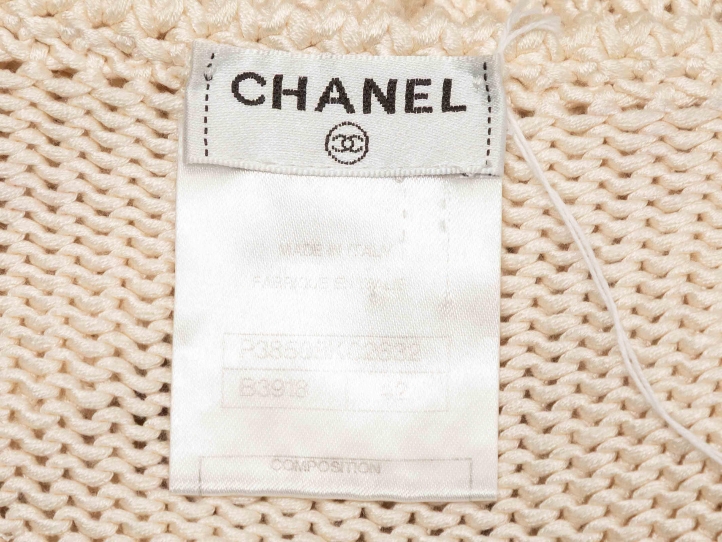 Cream & Navy Chanel Knit Sleeveless Dress Size FR 42