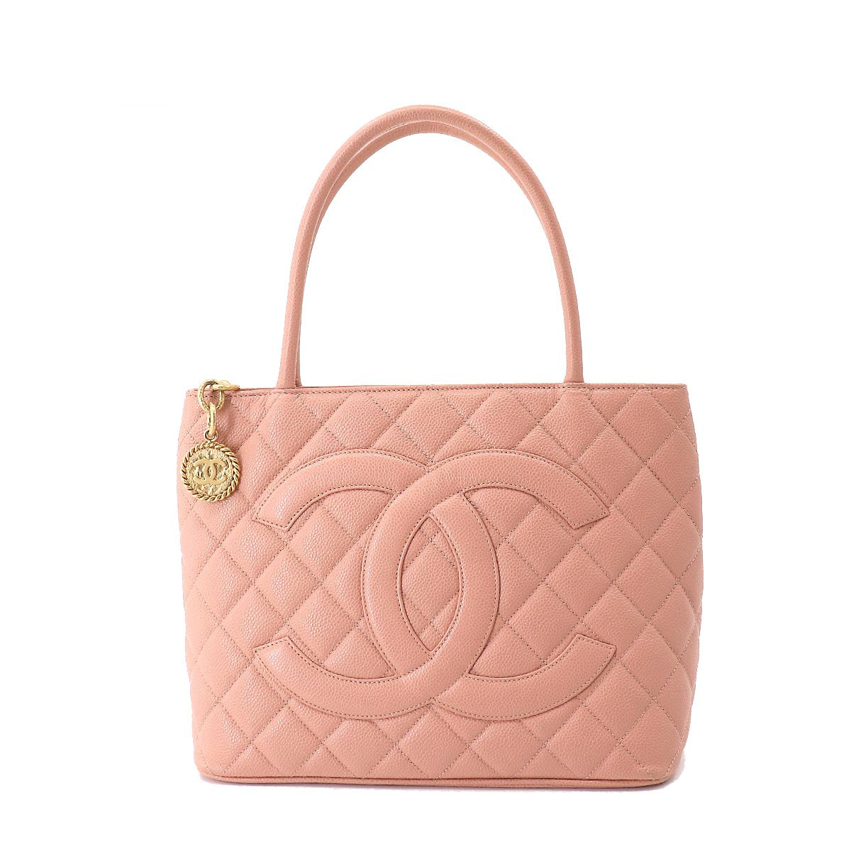Chanel Reissue Tote Bag Caviar Skin Leather Pink Gold Metal Fittings