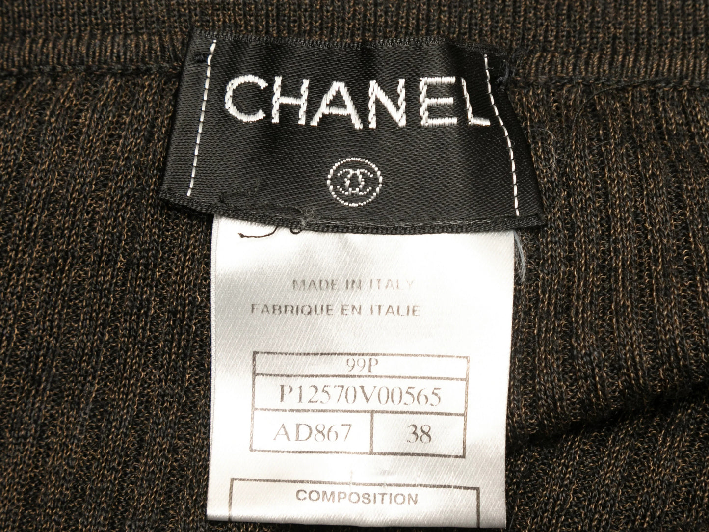 Brown Chanel Spring/Summer 1999 Knit Maxi Skirt Size FR 38