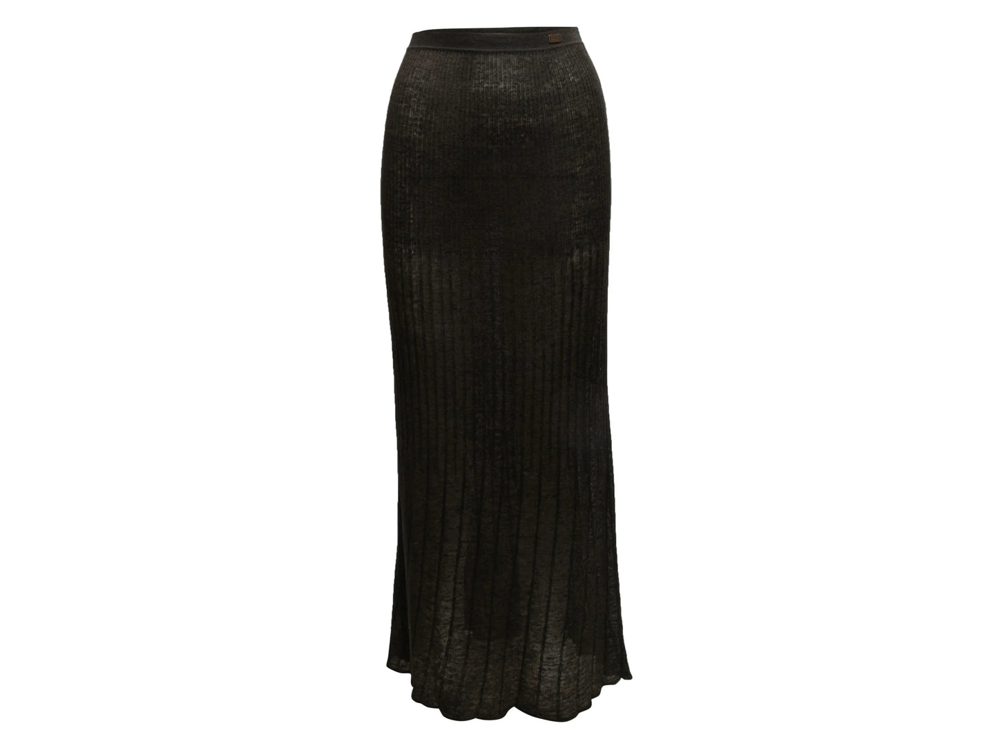 Brown Chanel Spring/Summer 1999 Knit Maxi Skirt Size FR 38