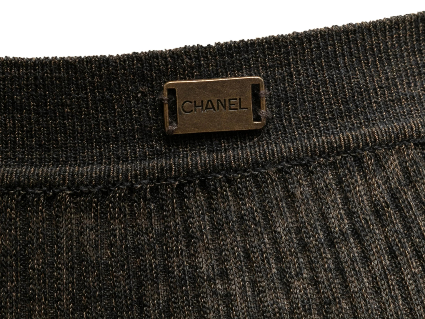 Brown Chanel Spring/Summer 1999 Knit Maxi Skirt Size FR 38