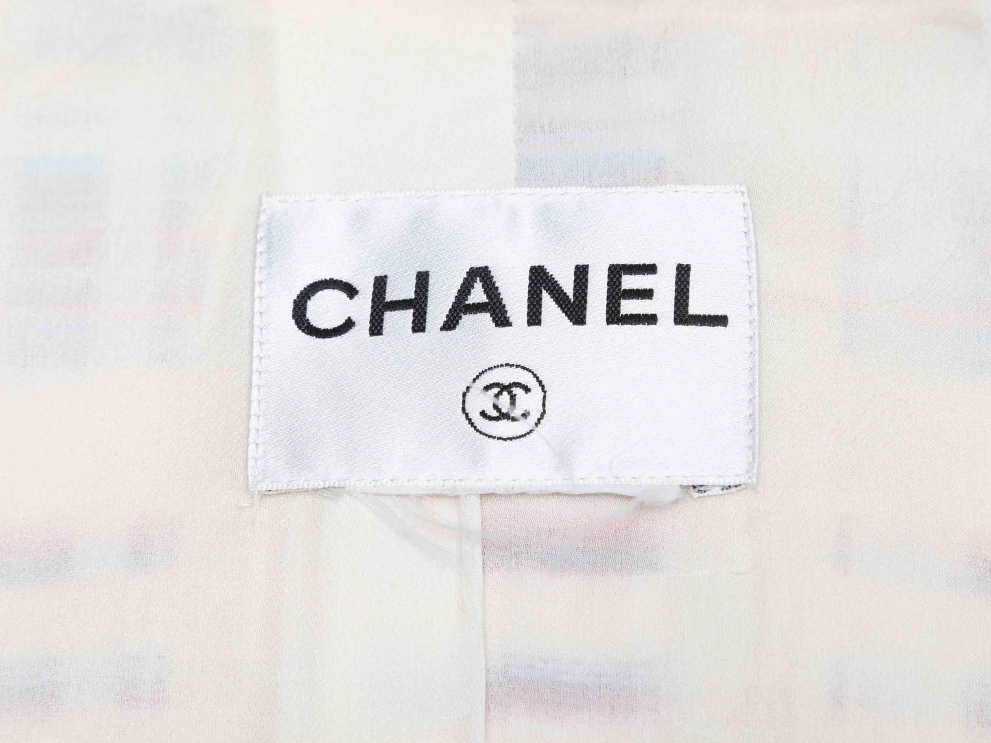 White & Multicolor Chanel Wool-Blend Striped Blazer Size US M
