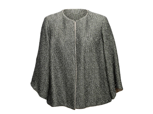 Black & Multicolor Chanel Alpaca-Blend Tweed Jacket Size FR 44