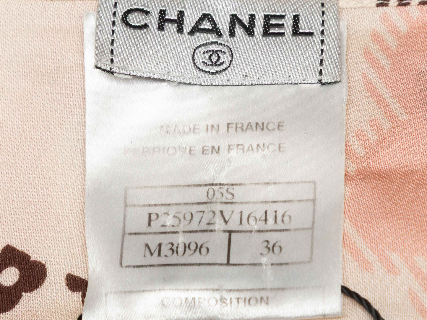 Light Pink & Multicolor Chanel Silk Floral Print Blo  Size FR 36