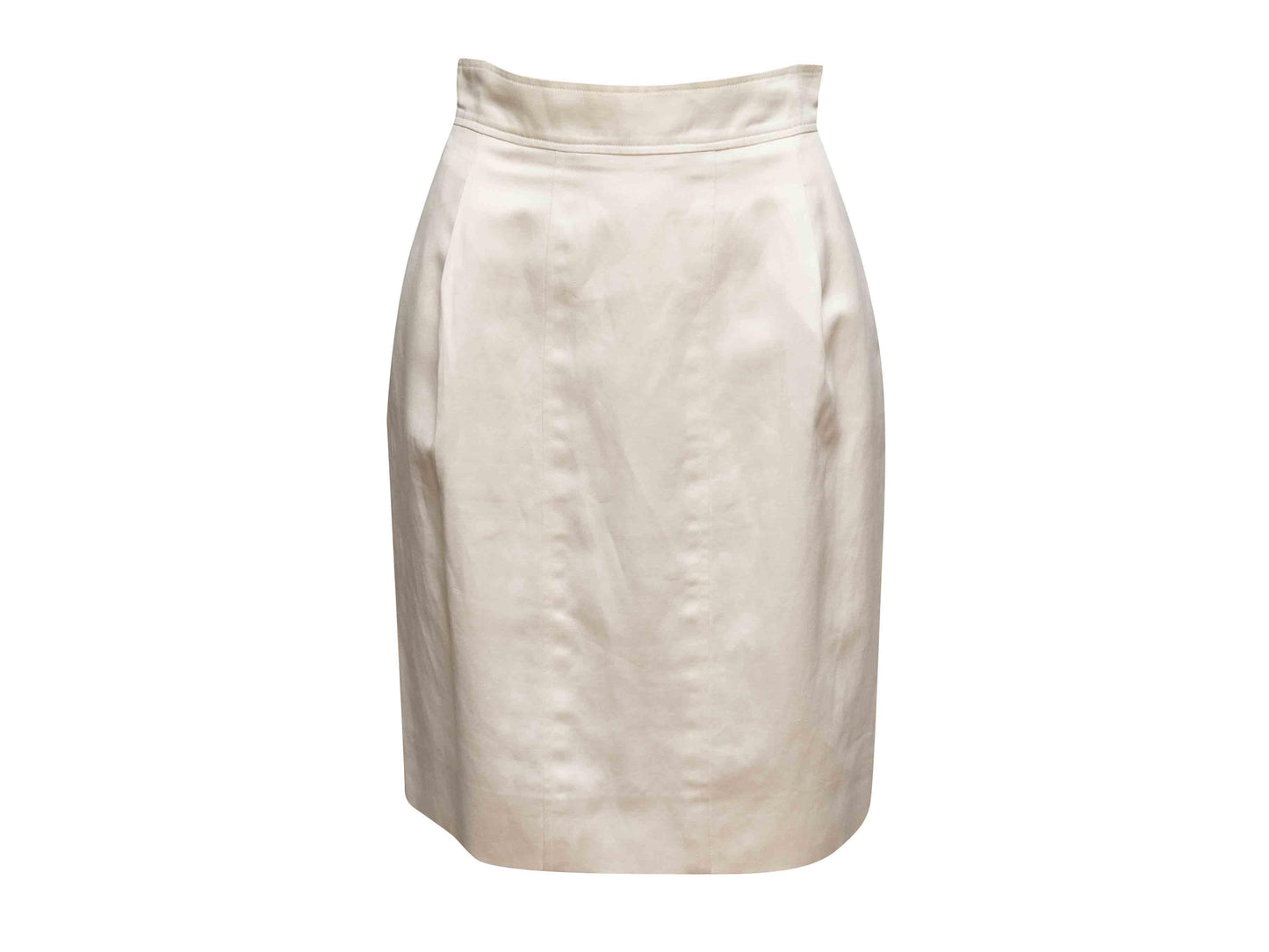 Cream Chanel Boutique Knee-Length Pencil Skirt Size FR 40