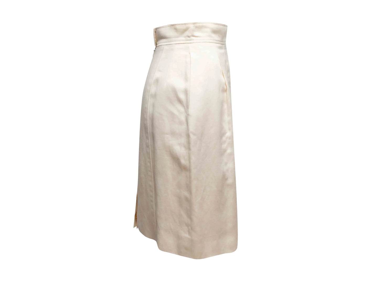 Cream Chanel Boutique Knee-Length Pencil Skirt Size FR 40