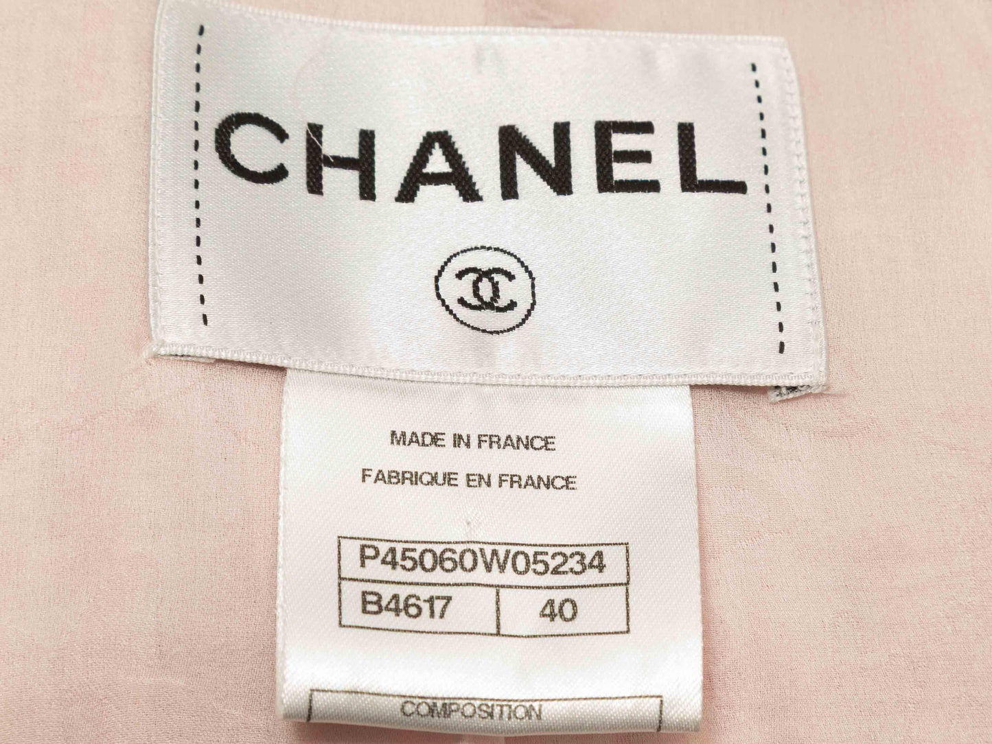 Light Pink & White Chanel 2013 Camellia Tweed Jacket Size FR 40