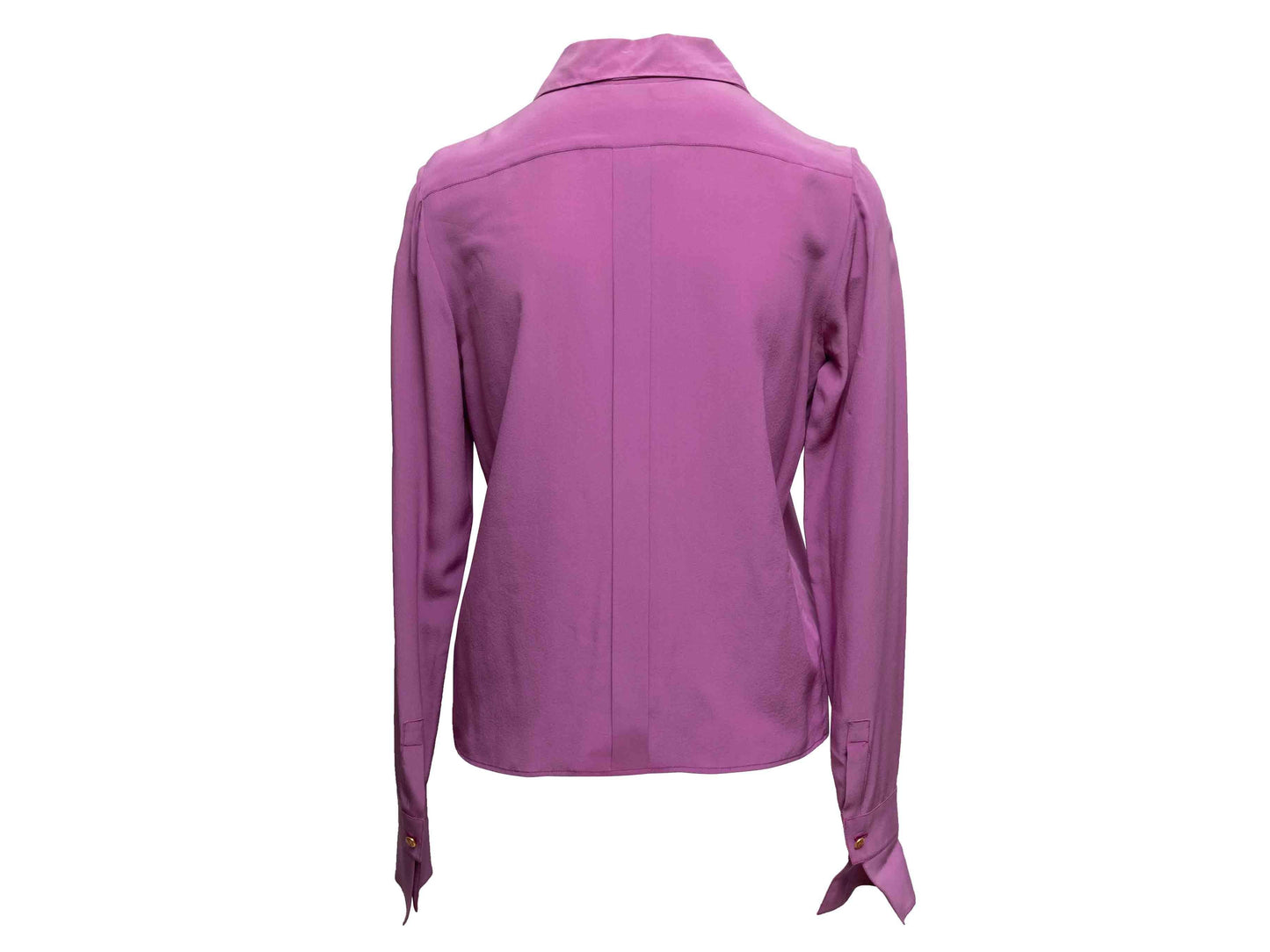 Purple Chanel Boutique Silk Button-Up Top Size FR 38