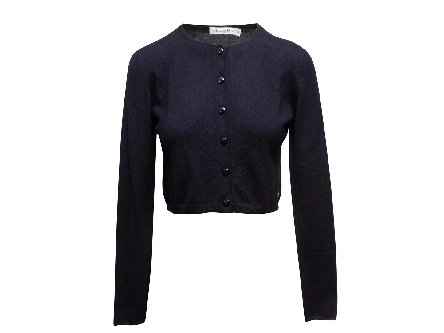 Navy Christian Dior Cashmere Cardigan Size US S