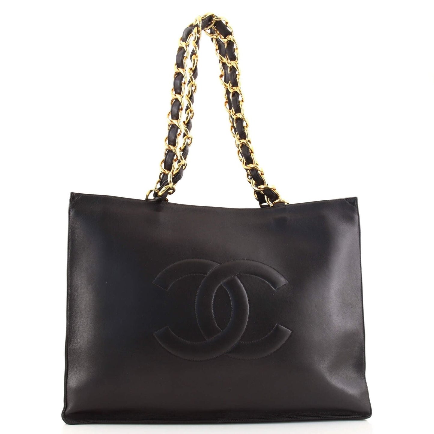Chanel   CC Chain Tote Lambskin Large Black