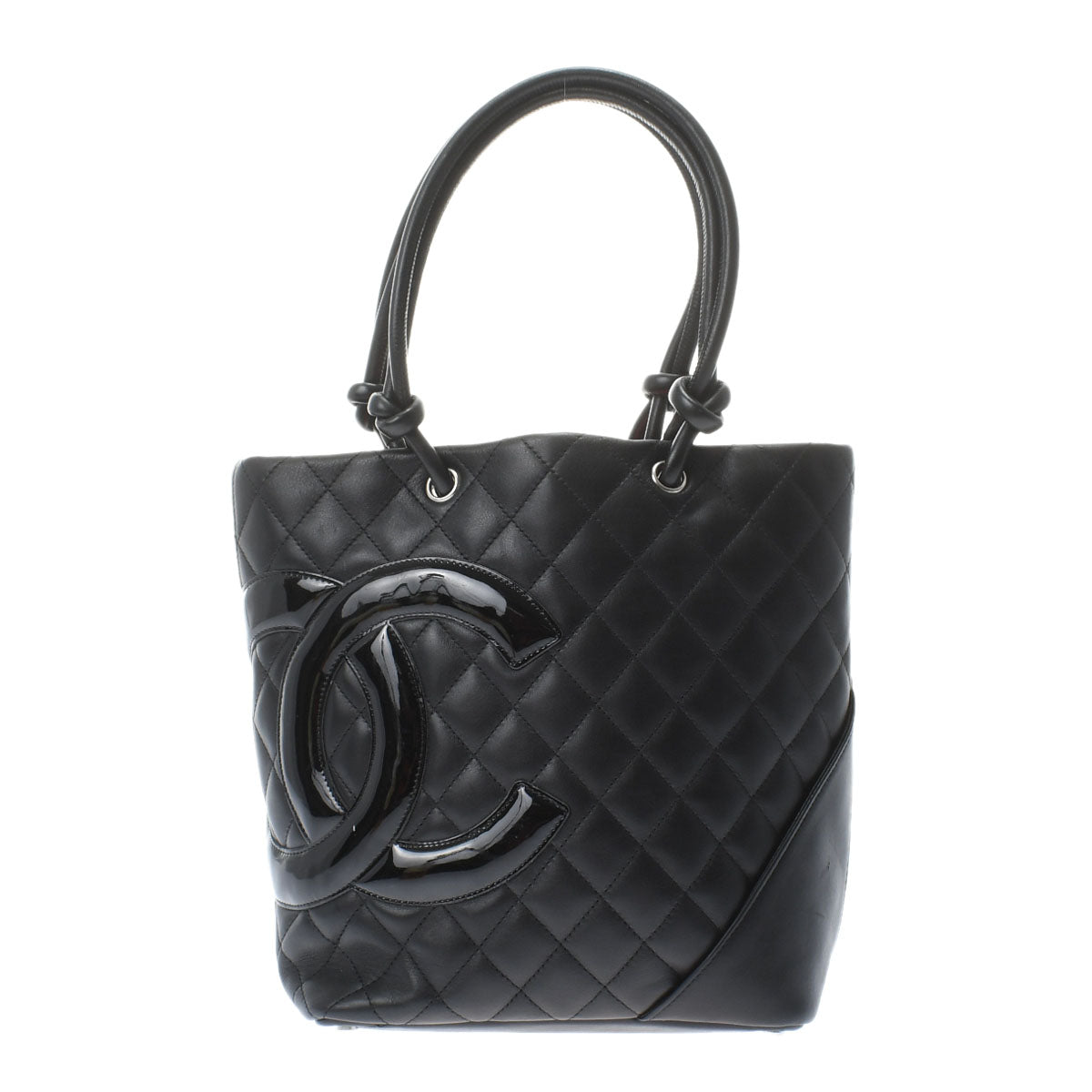 Chanel Matelasse Gst Black Silver Hardware Caviar Skin Tote Bag