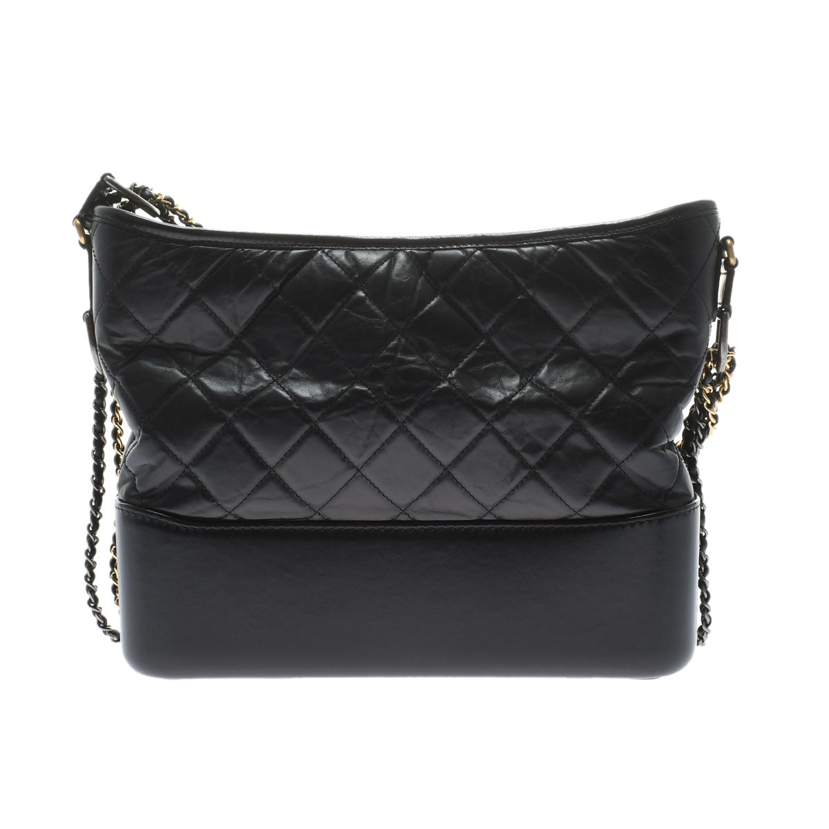 Chanel Black Gold Silver Hardware   Calfskin Shoulder Bag