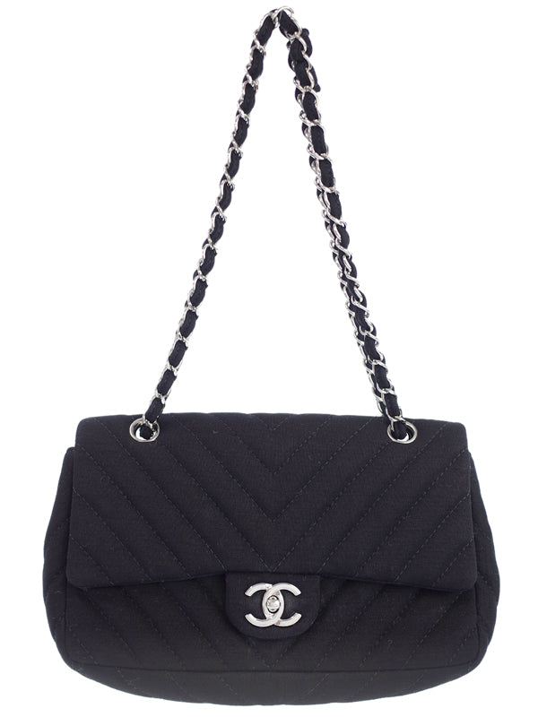 Chanel V Stitch Chain Shoulder Bag Black