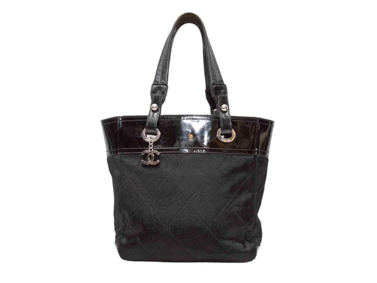 Black Chanel Ponyhair & Patent Shopper Tote