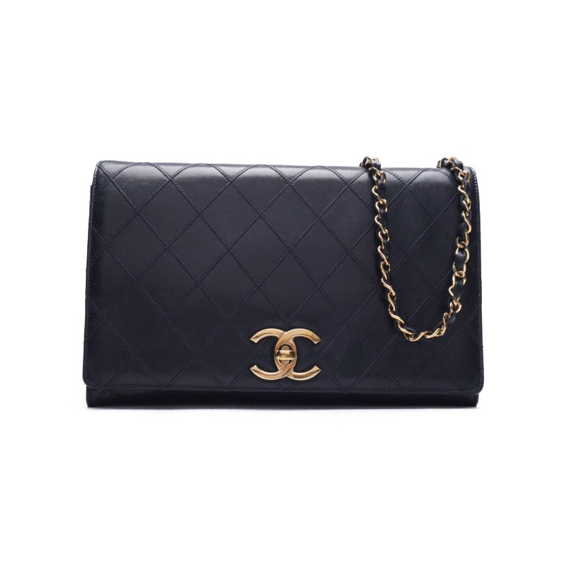 Chanel Matelasse Full Flap Chain Lambskin Dark Navy