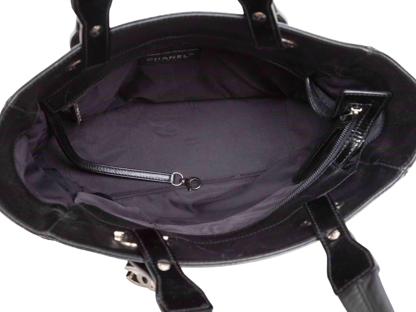 Black Chanel Ponyhair & Patent Shopper Tote
