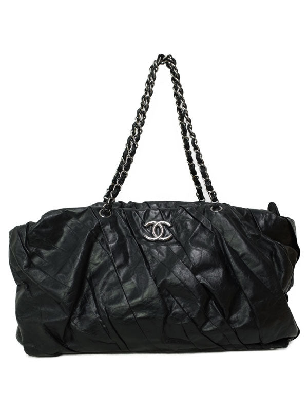 Chanel Cocomark Gathered Chain Shoulder Bag Black